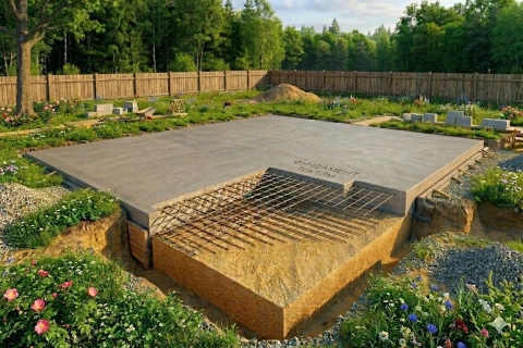 Плитный фундамент 10x13